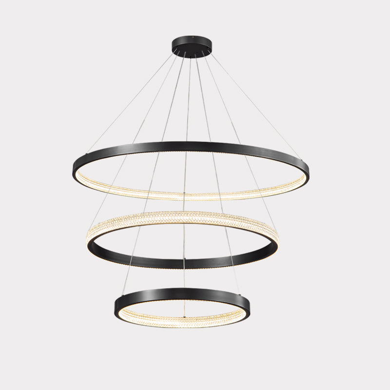 WOMO Tiered Circular Led Brass Chandelier-WM2347