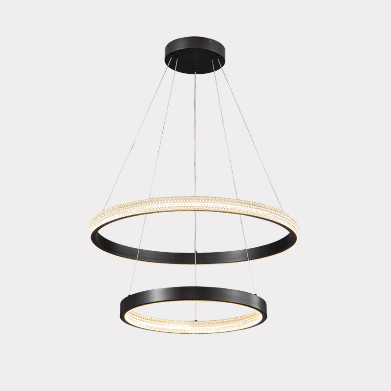 WOMO Tiered Circular Led Brass Chandelier-WM2347