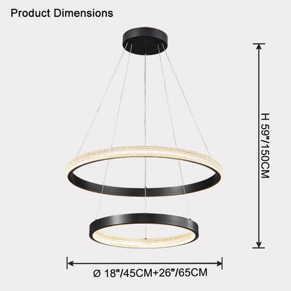 WOMO Tiered Circular Led Brass Chandelier-WM2347