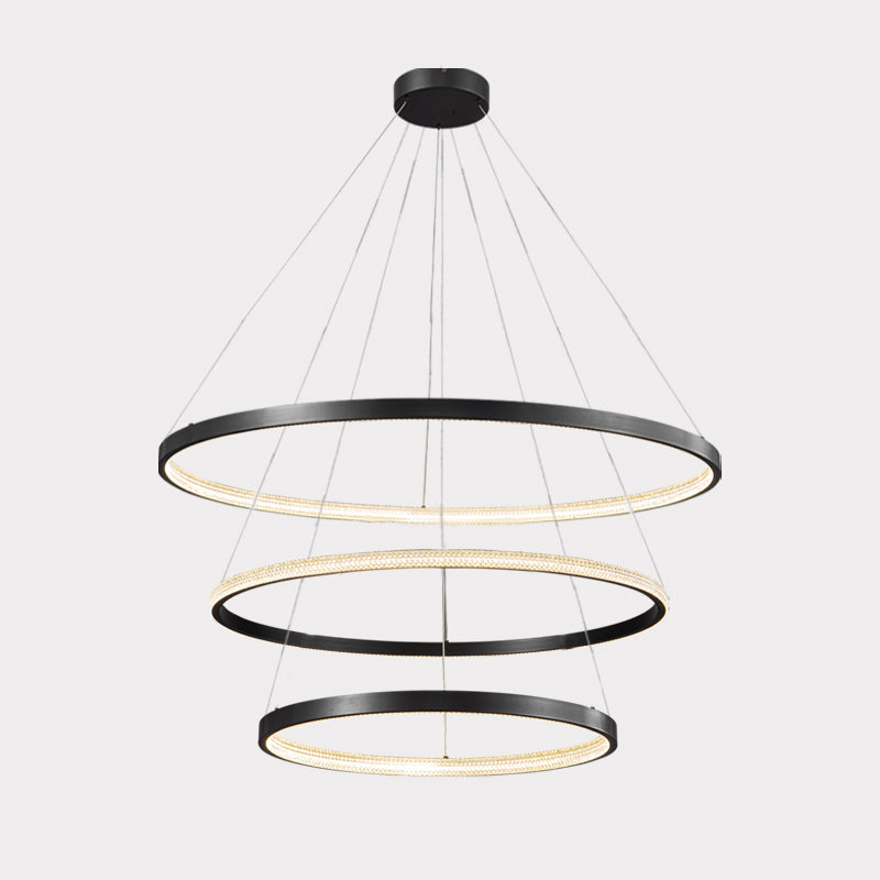 WOMO Tiered Circular Led Brass Chandelier-WM2347