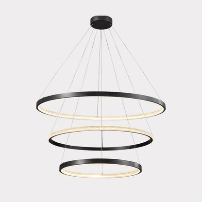 WOMO Tiered Circular Led Brass Chandelier-WM2347