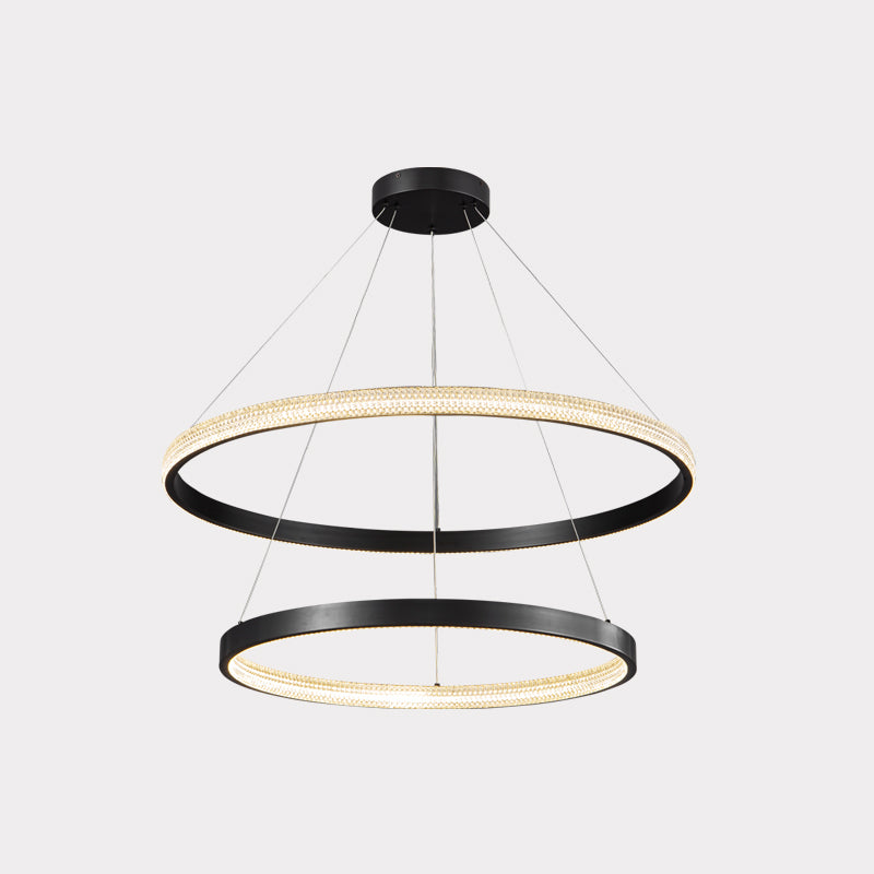 WOMO Tiered Circular Led Brass Chandelier-WM2347