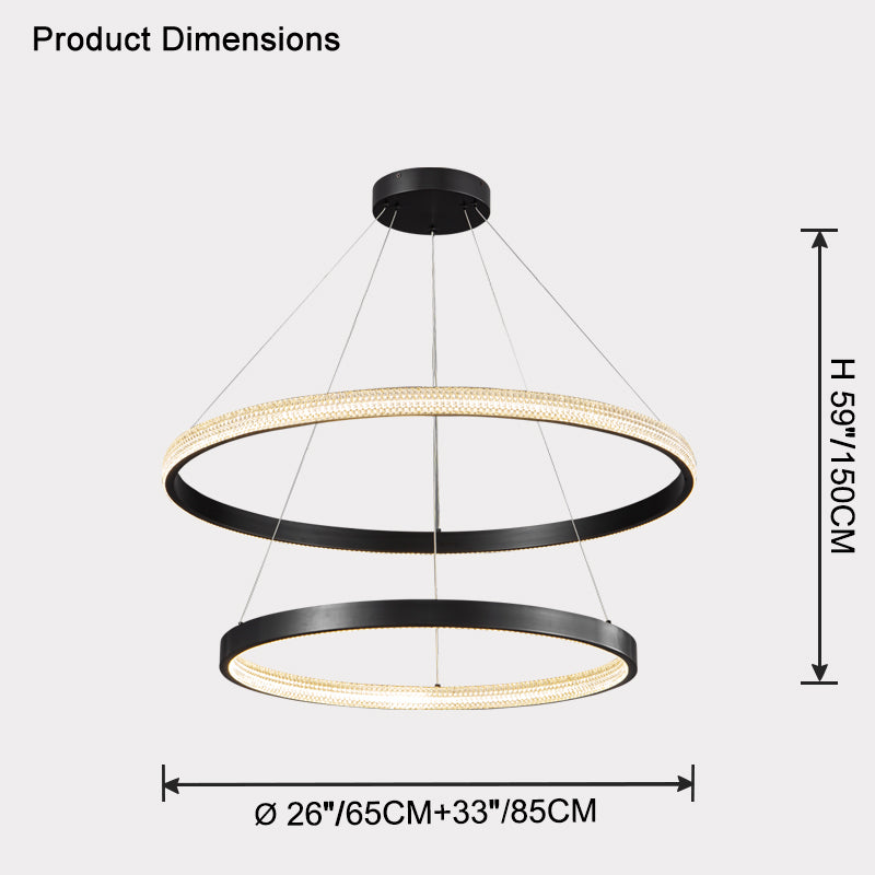 WOMO Tiered Circular Led Brass Chandelier-WM2347