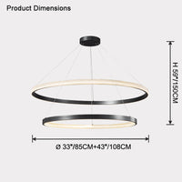 WOMO Tiered Circular Led Brass Chandelier-WM2347