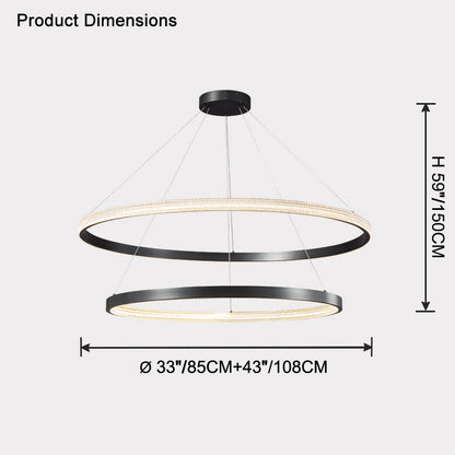 WOMO Tiered Circular Led Brass Chandelier-WM2347