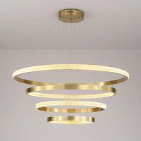 WOMO Tiered Circular Led Brass Chandelier-WM2347
