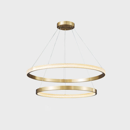 WOMO Tiered Circular Led Brass Chandelier-WM2347