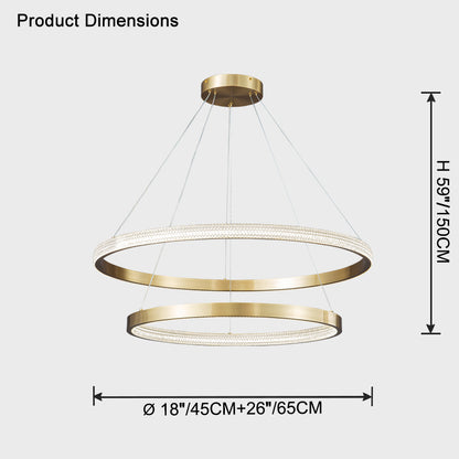 WOMO Tiered Circular Led Brass Chandelier-WM2347