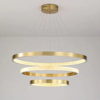 WOMO Tiered Circular Led Brass Chandelier-WM2347