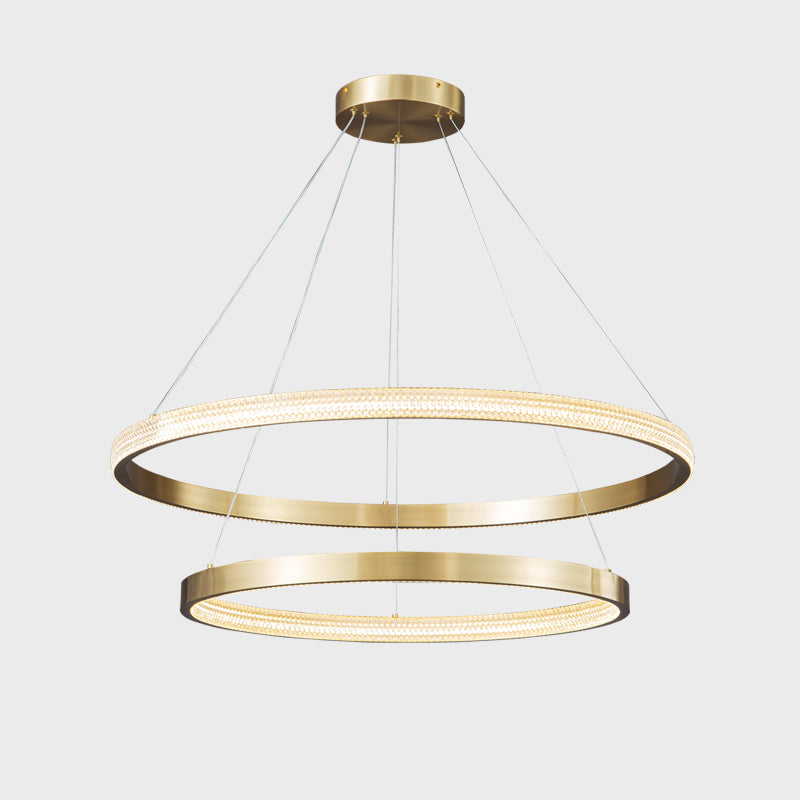 WOMO Tiered Circular Led Brass Chandelier-WM2347