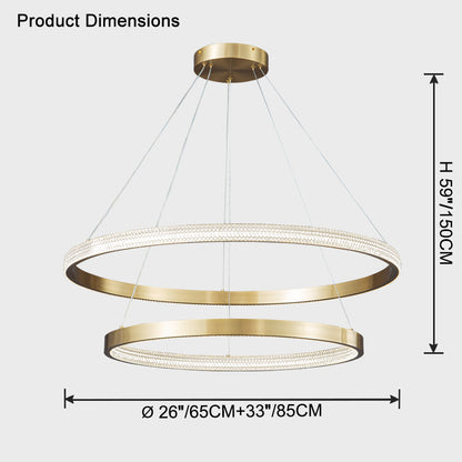 WOMO Tiered Circular Led Brass Chandelier-WM2347