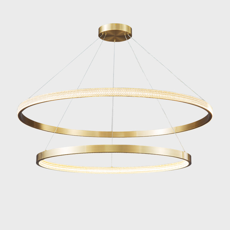 WOMO Tiered Circular Led Brass Chandelier-WM2347