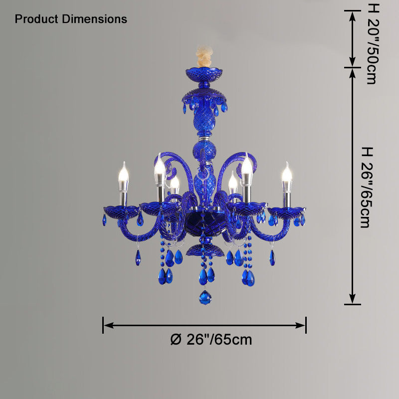 WOMO Victorian Blue Crystal Chandelier-WM2348