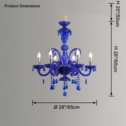 WOMO Victorian Blue Crystal Chandelier-WM2348