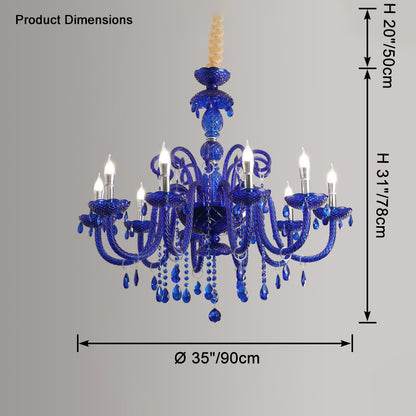 WOMO Victorian Blue Crystal Chandelier-WM2348