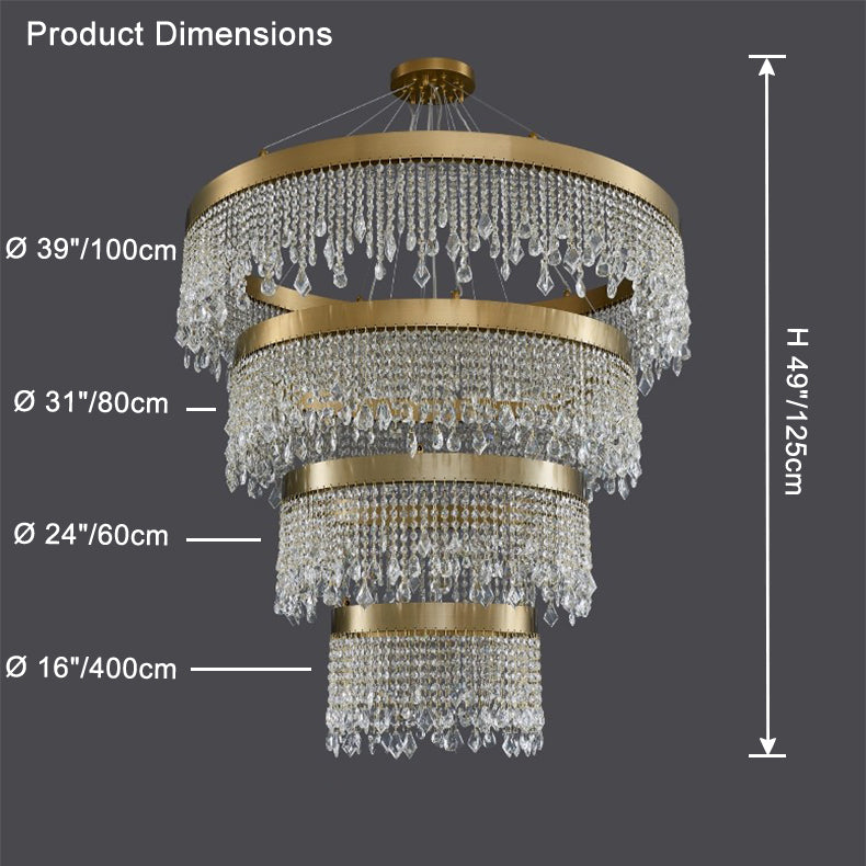 WOMO Cascading Crystal Chandelier-WM2350