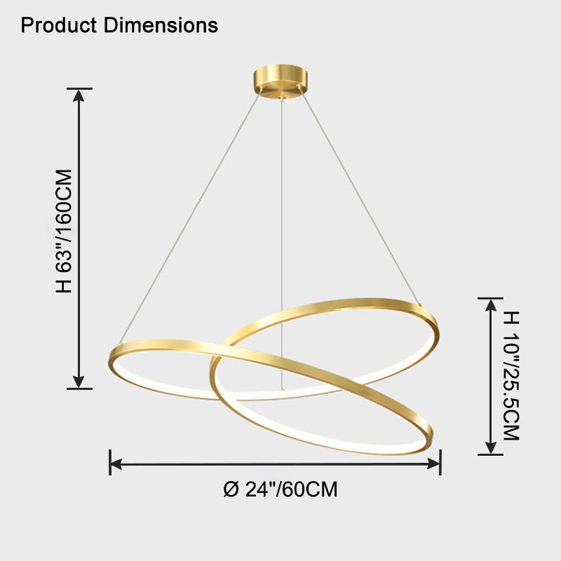 WOMO Swirl Led Brass Pendant Light-WM2354