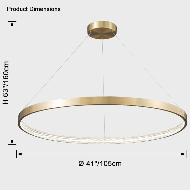 WOMO Circular Led Brass Chandelier-WM2357