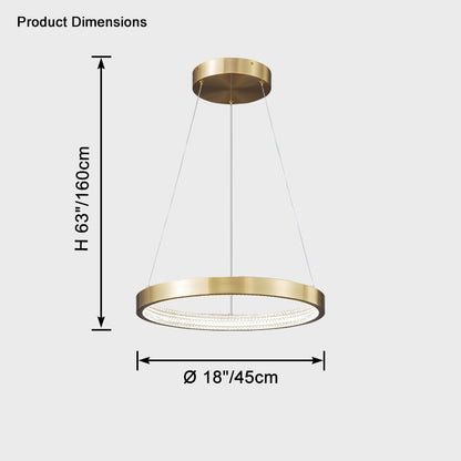 WOMO Circular Led Brass Chandelier-WM2357