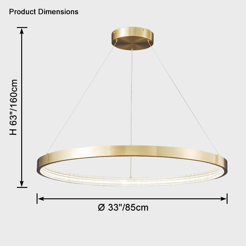 WOMO Circular Led Brass Chandelier-WM2357