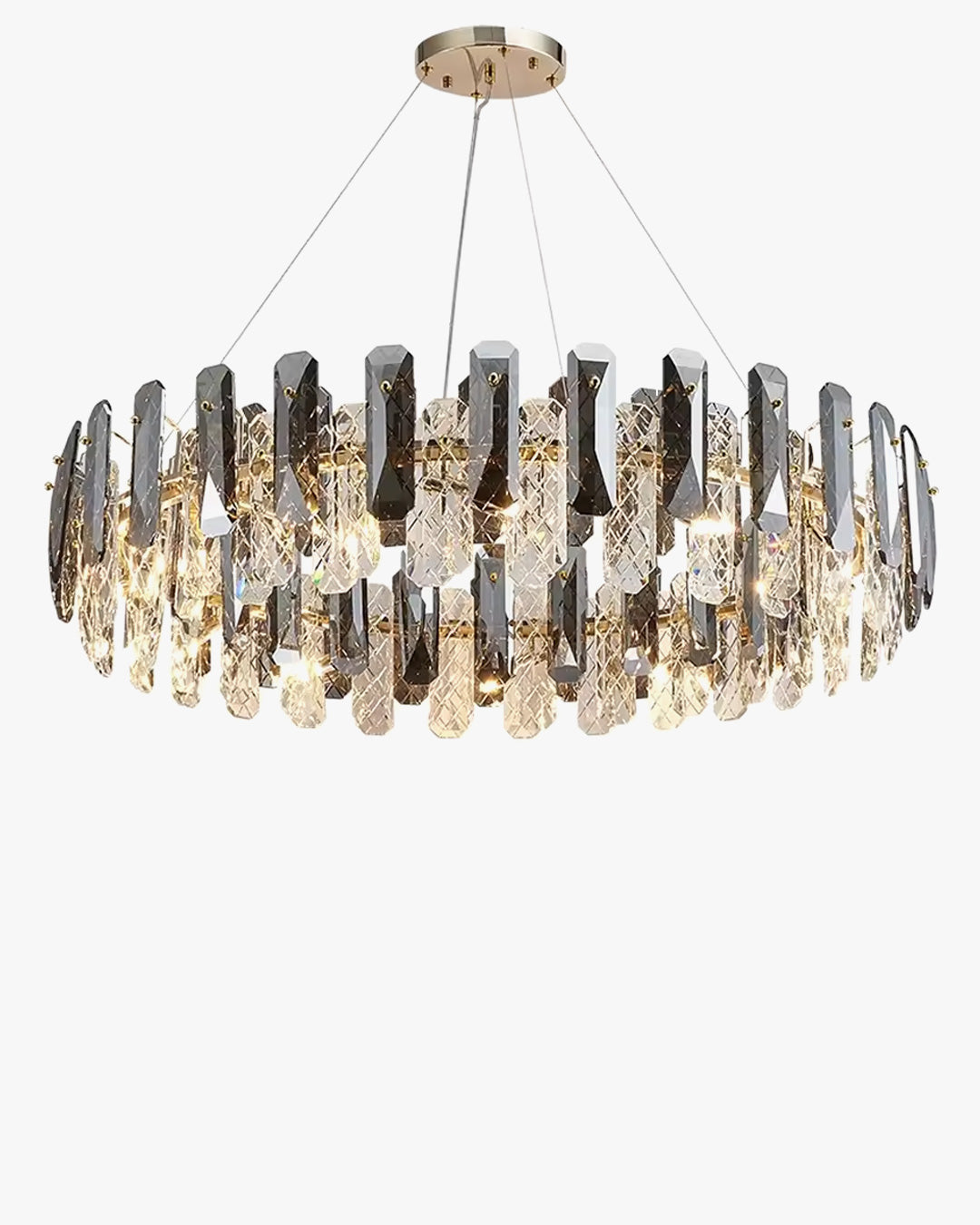 WOMO Smoked Crystal Round Chandelier-WM2363