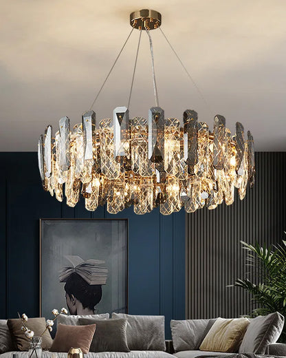 WOMO Smoked Crystal Round Chandelier-WM2363