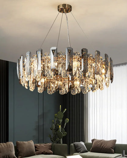 WOMO Smoked Crystal Round Chandelier-WM2363