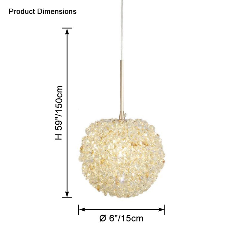 WOMO Small Crystal Globe Pendant Light-WM2367