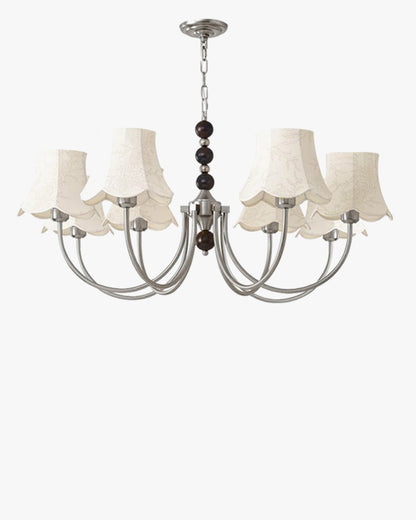 WOMO Fabric Shaded Swoop Arm Chandelier-WM2369