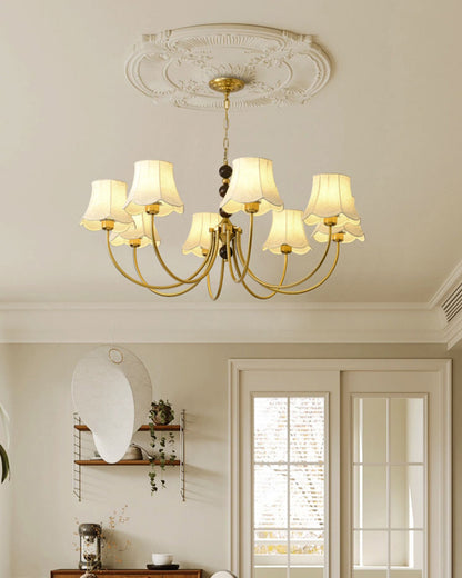 WOMO Fabric Shaded Swoop Arm Chandelier-WM2369