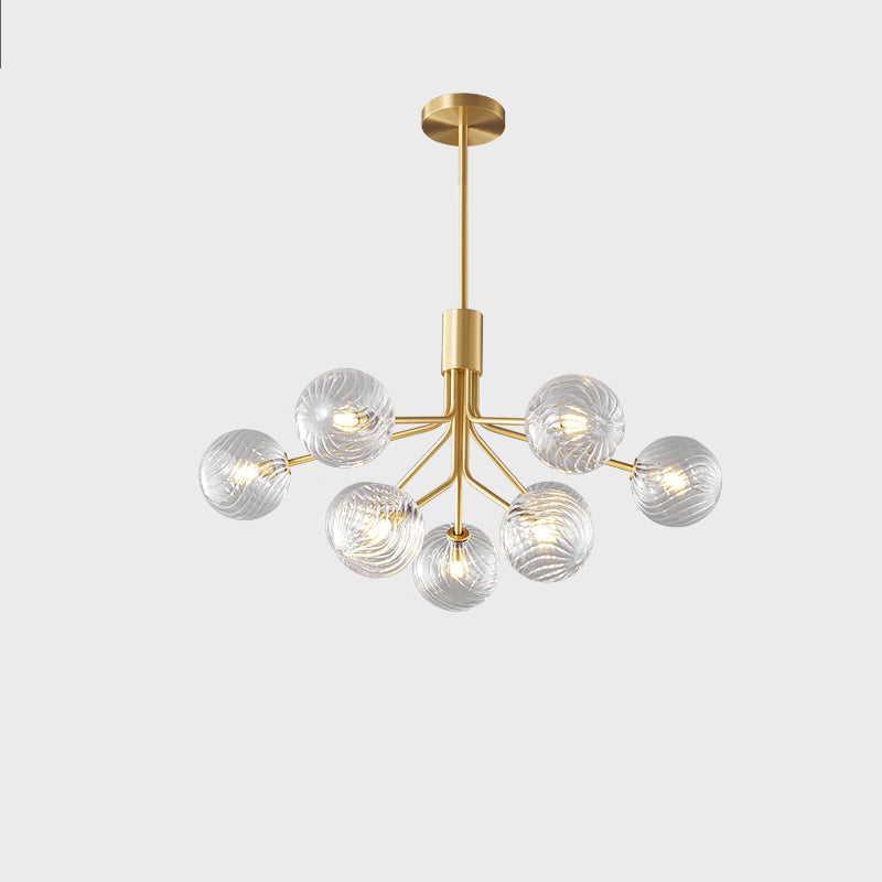 WOMO Glass Globe Brass Chandelier-WM2372