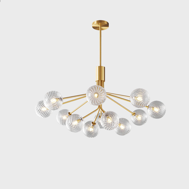 WOMO Glass Globe Brass Chandelier-WM2372