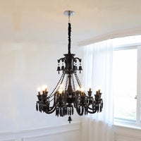 WOMO Victorian Black Candlestic Crystal Chandelier-WM2373