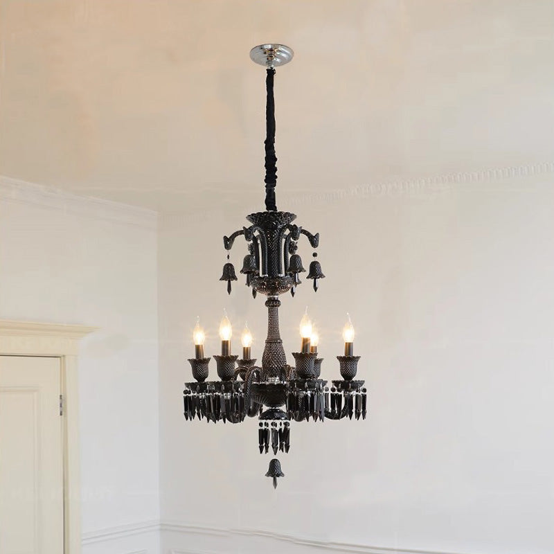 WOMO Victorian Black Candlestic Crystal Chandelier-WM2373