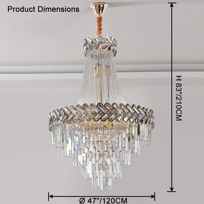 WOMO Tiered Crystal Chandelier-WM2381