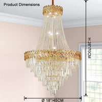 WOMO Tiered Crystal Chandelier-WM2381