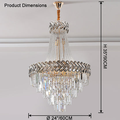 WOMO Tiered Crystal Chandelier-WM2381