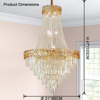 WOMO Tiered Crystal Chandelier-WM2381