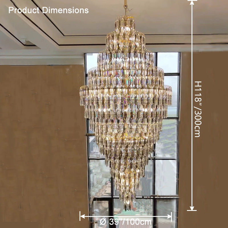 WOMO Tiered Tapers Crystal Chandelier-WM2382