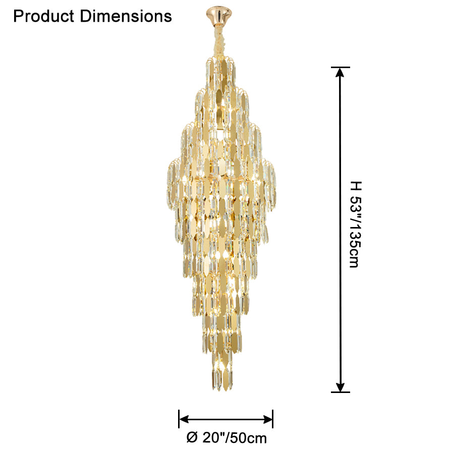 WOMO Tiered Tapers Crystal Chandelier-WM2382