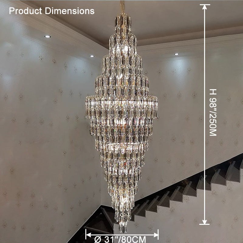 WOMO Tiered Tapers Crystal Chandelier-WM2382