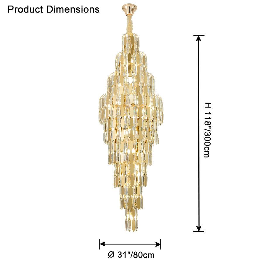 WOMO Tiered Tapers Crystal Chandelier-WM2382