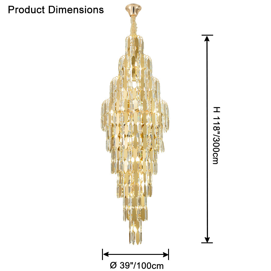 WOMO Tiered Tapers Crystal Chandelier-WM2382