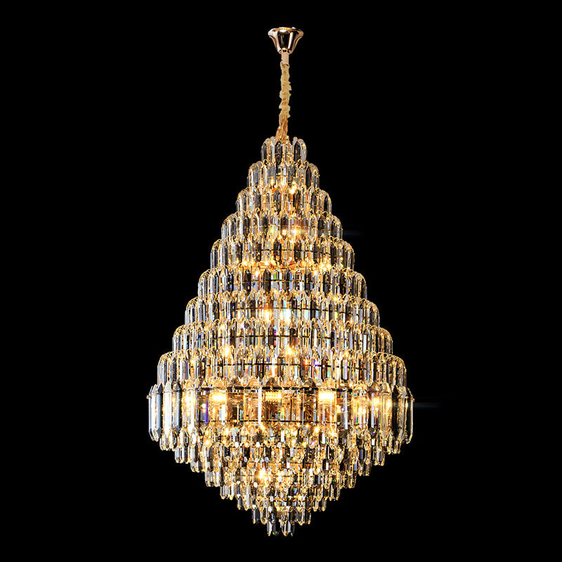 WOMO Tiered taper Crystal Foyer Chandelier-WM2384