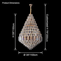WOMO Tiered taper Crystal Foyer Chandelier-WM2384