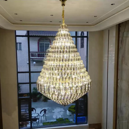 WOMO Tiered taper Crystal Foyer Chandelier-WM2384