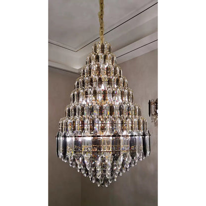 WOMO Tiered taper Crystal Foyer Chandelier-WM2384