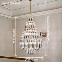 WOMO Tiered taper Crystal Foyer Chandelier-WM2384