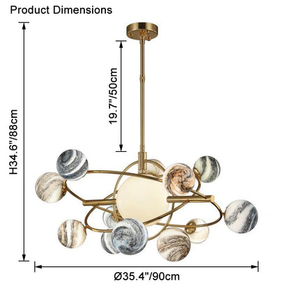 WOMO Planet Glass Chandelier-WM2385