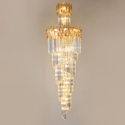 WOMO Long Tiered Crystal Chandelier-WM2387